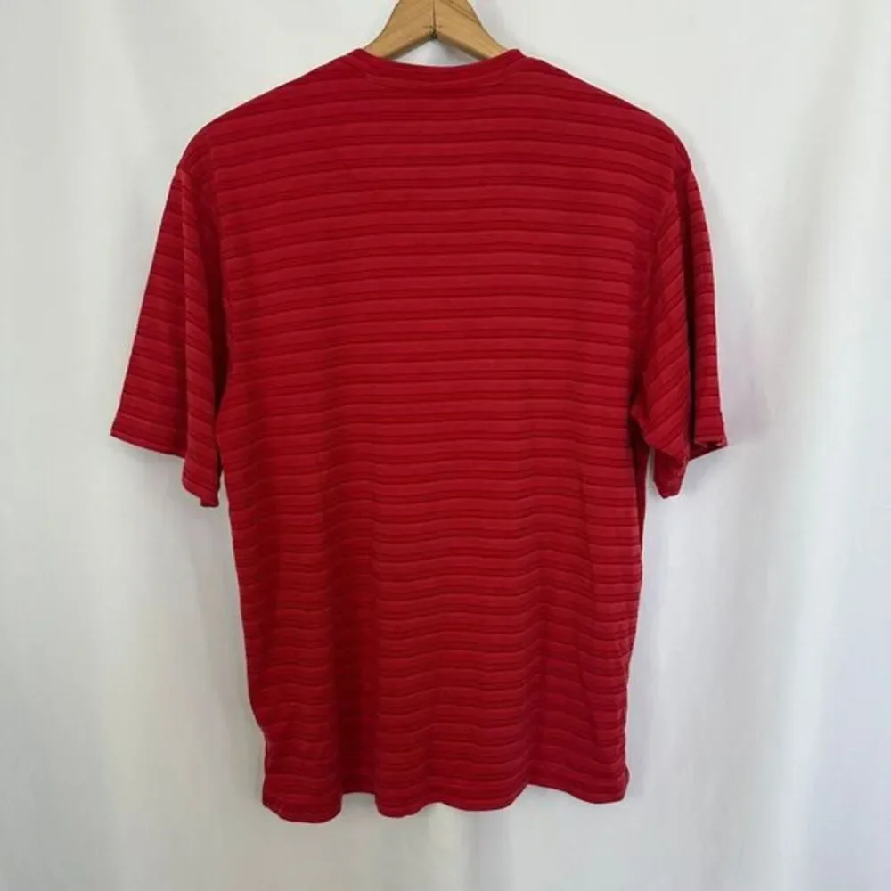 The North Face Red Striped Modal Blend T-Shirt Performance‎ Athletic Mens Large